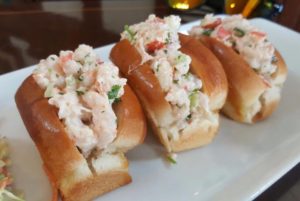 a photo of the mini lobster and shrimp roll with mayonnaise sauce