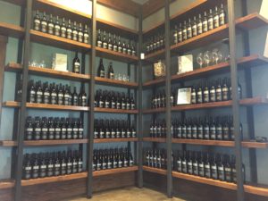 shelves of wine inside Vanessa Vineyard tasting facility