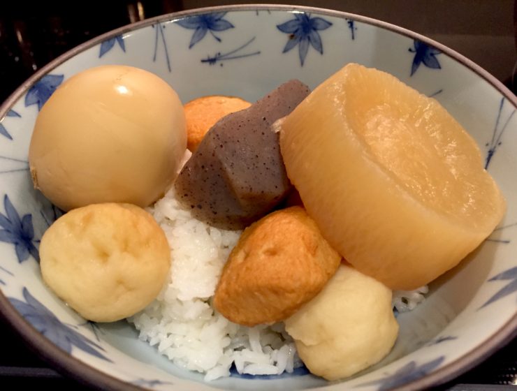 A bowl of oden on rice by Cobra Chomp